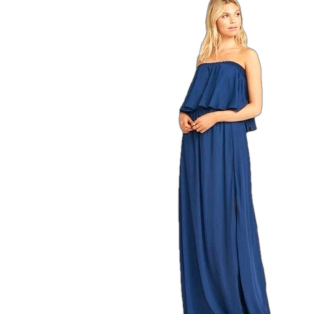 Show Me Your Mumu Hacienda Maxi Dress Black Chiffon Size Small NWT